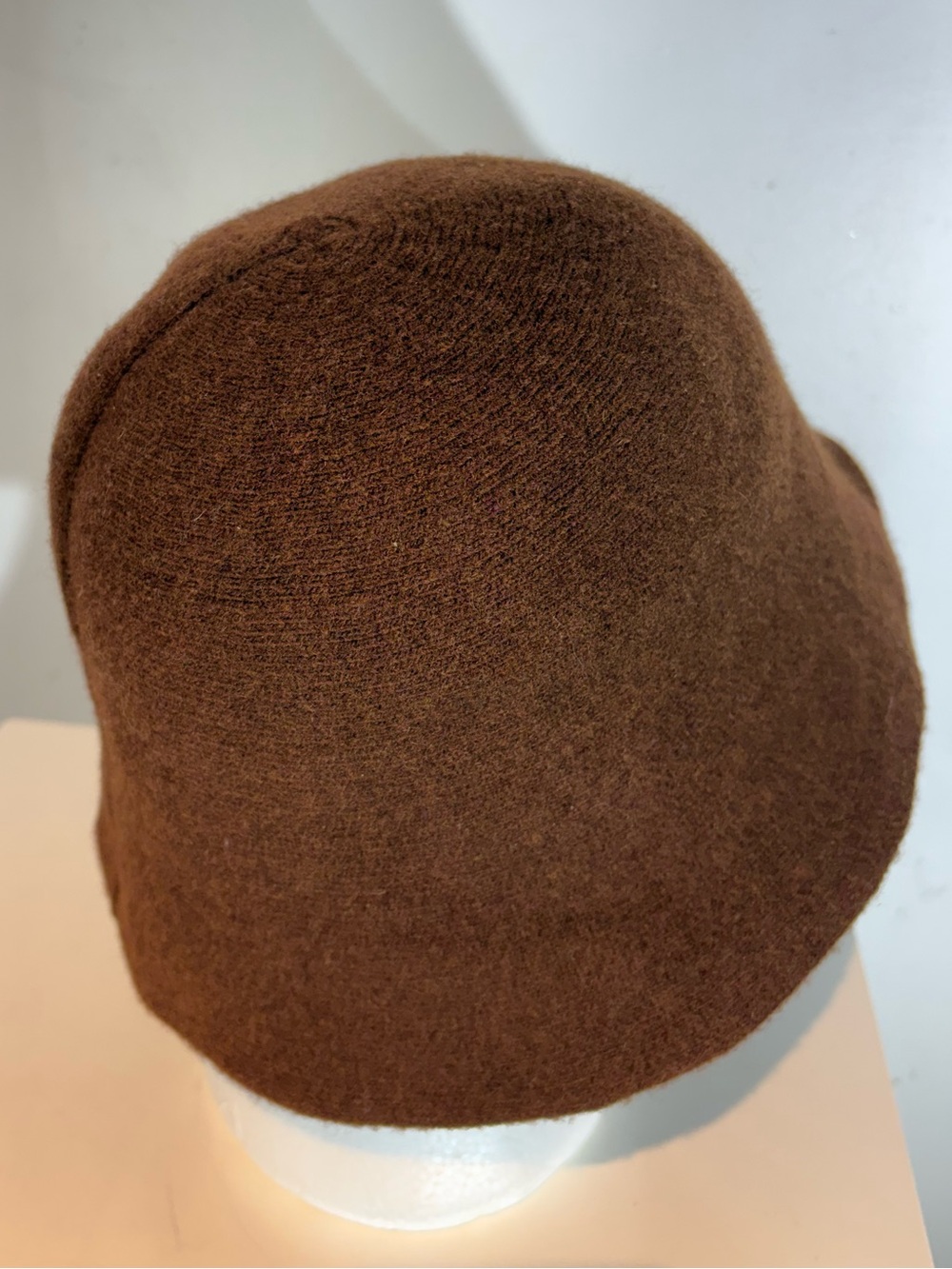 Brown Wool Blend Cloche Bucket Hat Bell Shape - Picture 6 of 12